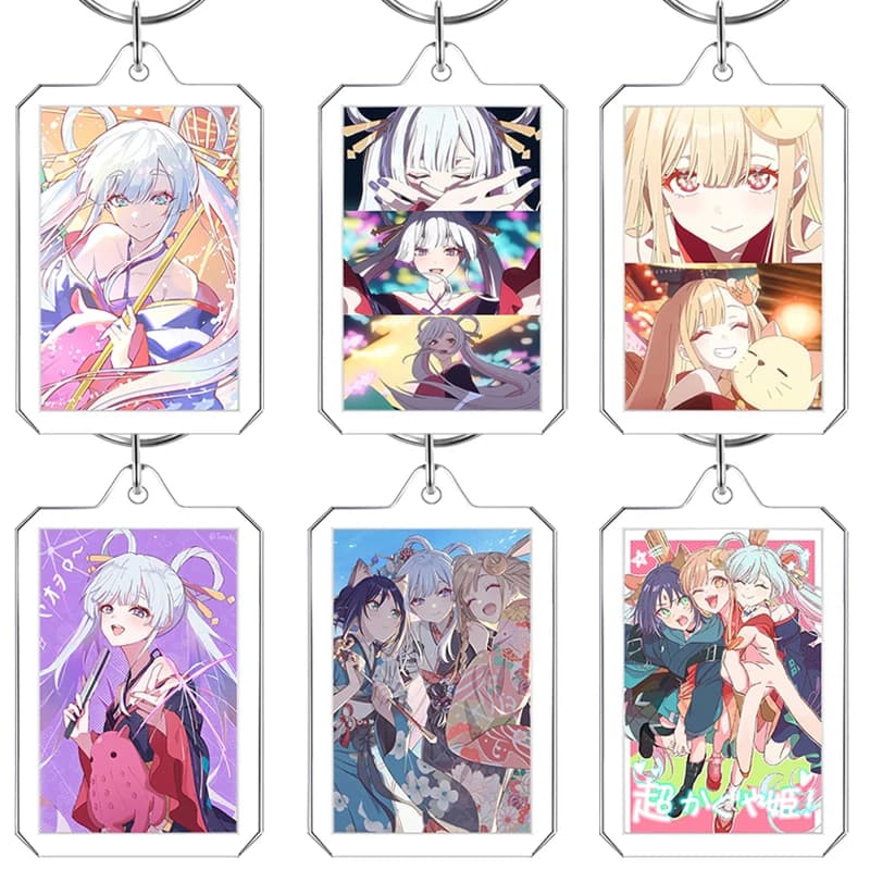 Keyring with Frame Photo Frame of Princess Cosmic Kaguya, Creative Pendant for Bag, Keyring with Image, Gift for Students and Passionate about Souls