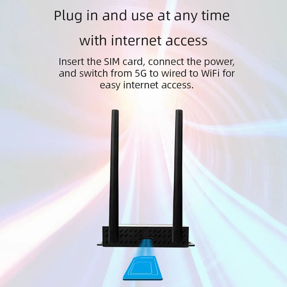 Router CPE 4G LTE con Slot per Scheda SIM, 4 Antenne, Router Domestico 150Mbps, Protezione Firewall, Modem Router per Casa e Ufficio