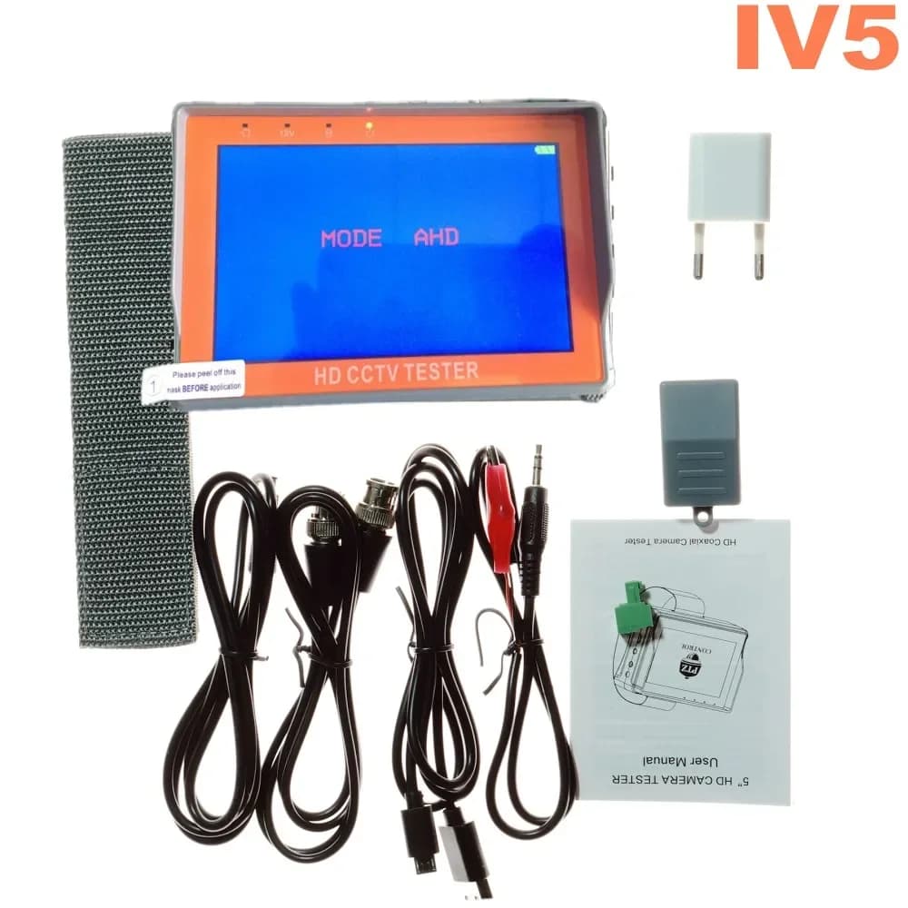 AHD Tester monitor TVI CVI CVBS 5 pollici 8MP CCTV Camera portatile CCTV tester Monitor supporto UTP PTZ tester telecamere IV5