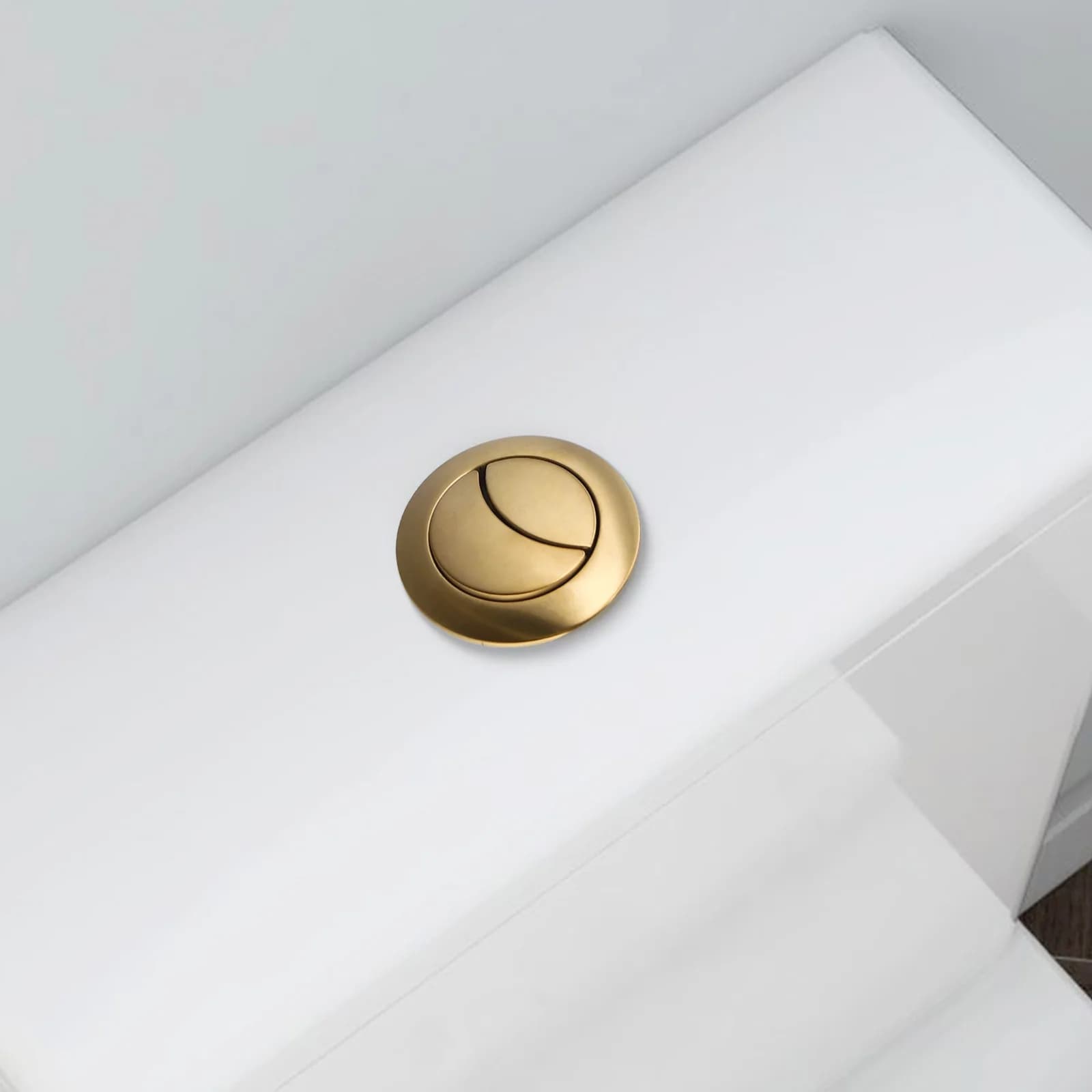 Pulsante di scarico WC da 38mm in ABS, finitura ottone spazzolato oro, per cassetta WC a doppio scarico, per bagno