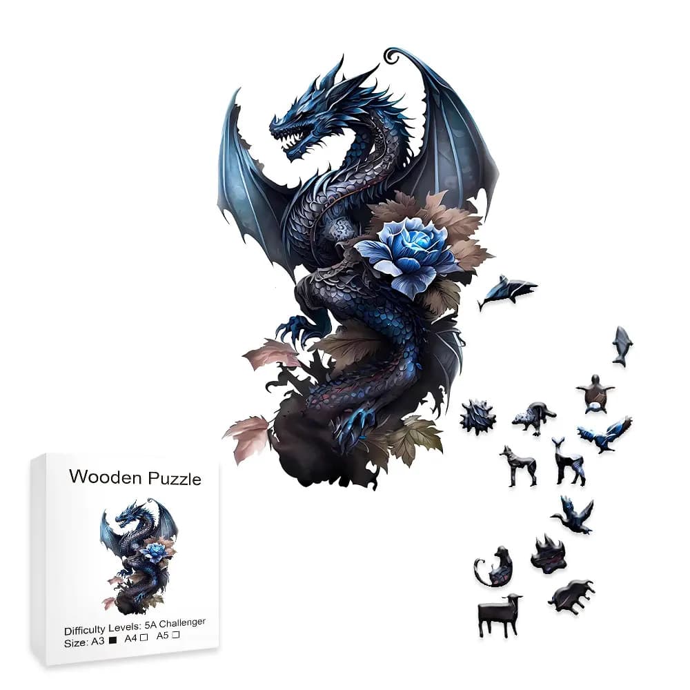 Nuovo puzzle in legno per adulti per bambini con drago volante, blocco puzzle a forma speciale per animali, adatto per regali di compleanno per bambini