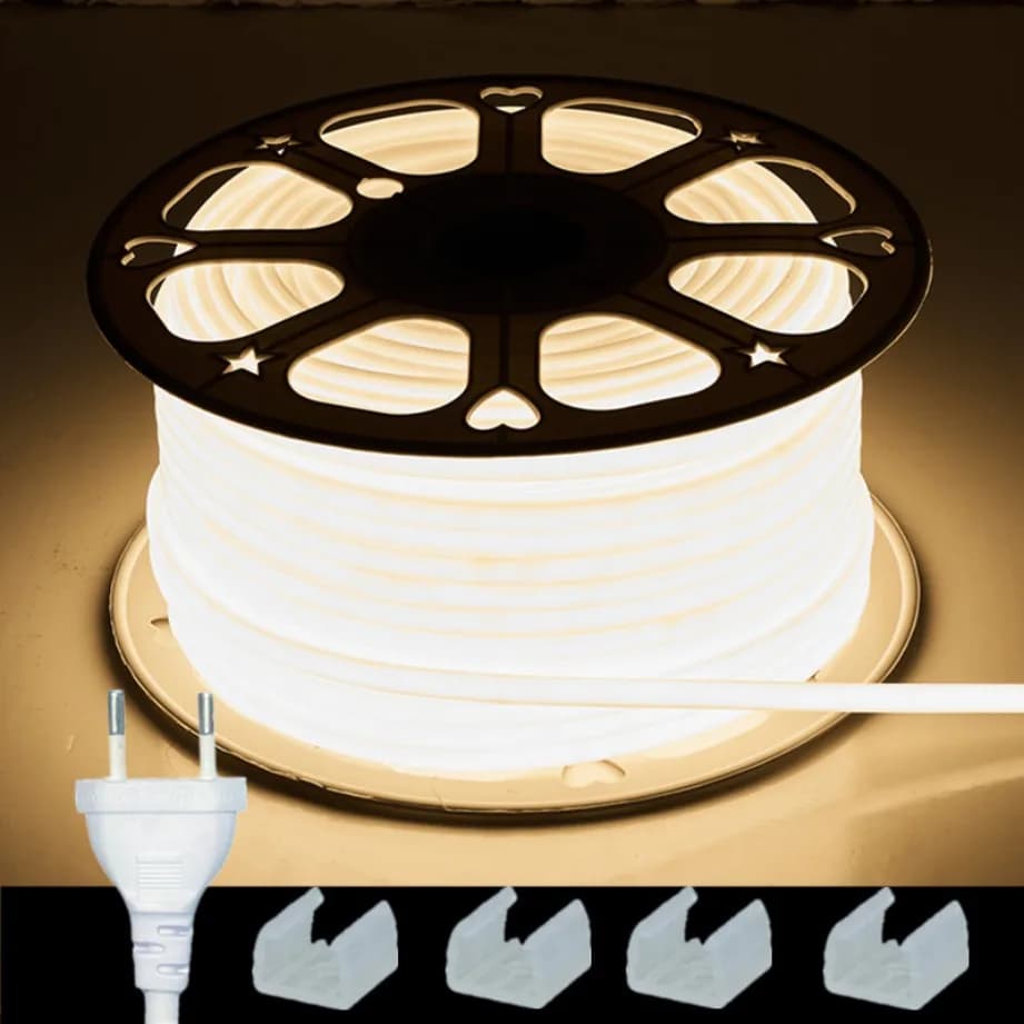 Striscia LED COB 288 led/M 220V Spina UE RA90 bianco caldo 3000K 4500K 6500K Nastro LED flessibile per camera da letto Cucina Waterpr IP65