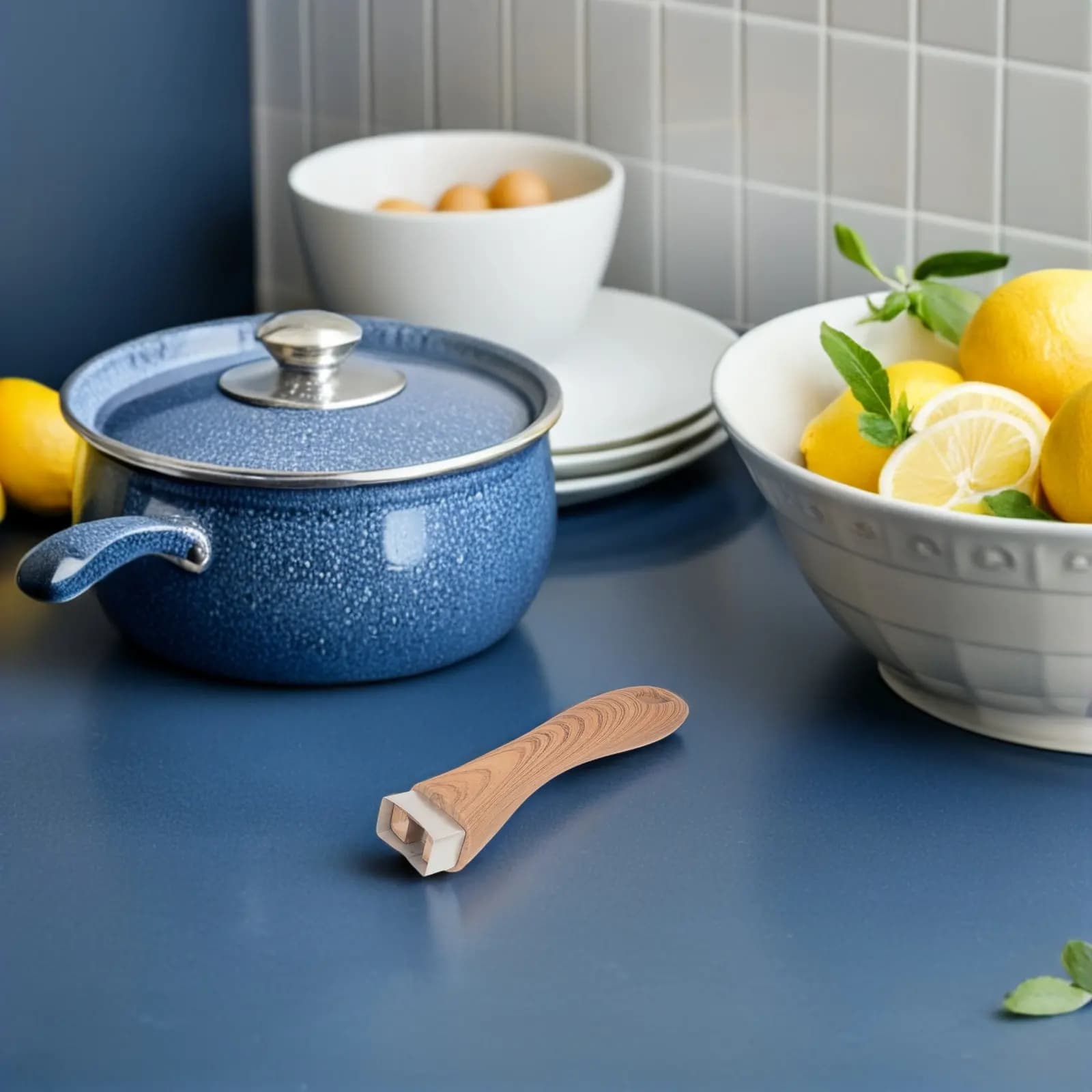 Heat Insulation Pan Handle Universal Removable Wood Grain Design Grip for Milk Pots Frying Pans Kitchen Cooking Accessories