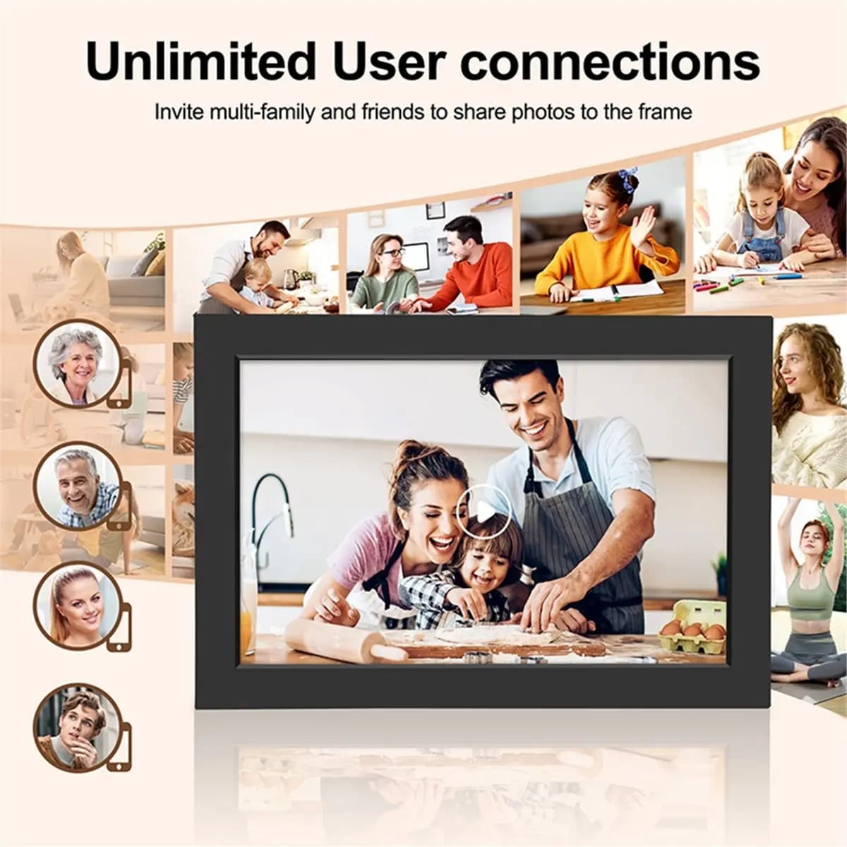 ★♠♥Y997A Hot Sale-WiFi Digital Photo Frame 10 Inch 32GB Smart Digital Picture Frame with 1280x800 HD Touch Screen Digital Frame