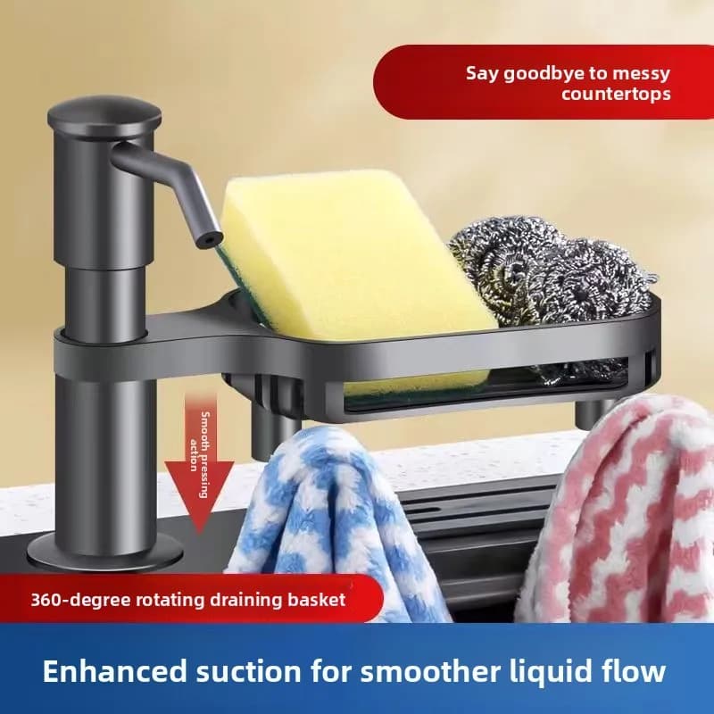 Dispenser di Sapone da Cucina, Tubo Prolungato per Lavaggio Verdure e Detergente, Accessorio per Utensili da Cucina Joyful Scenic