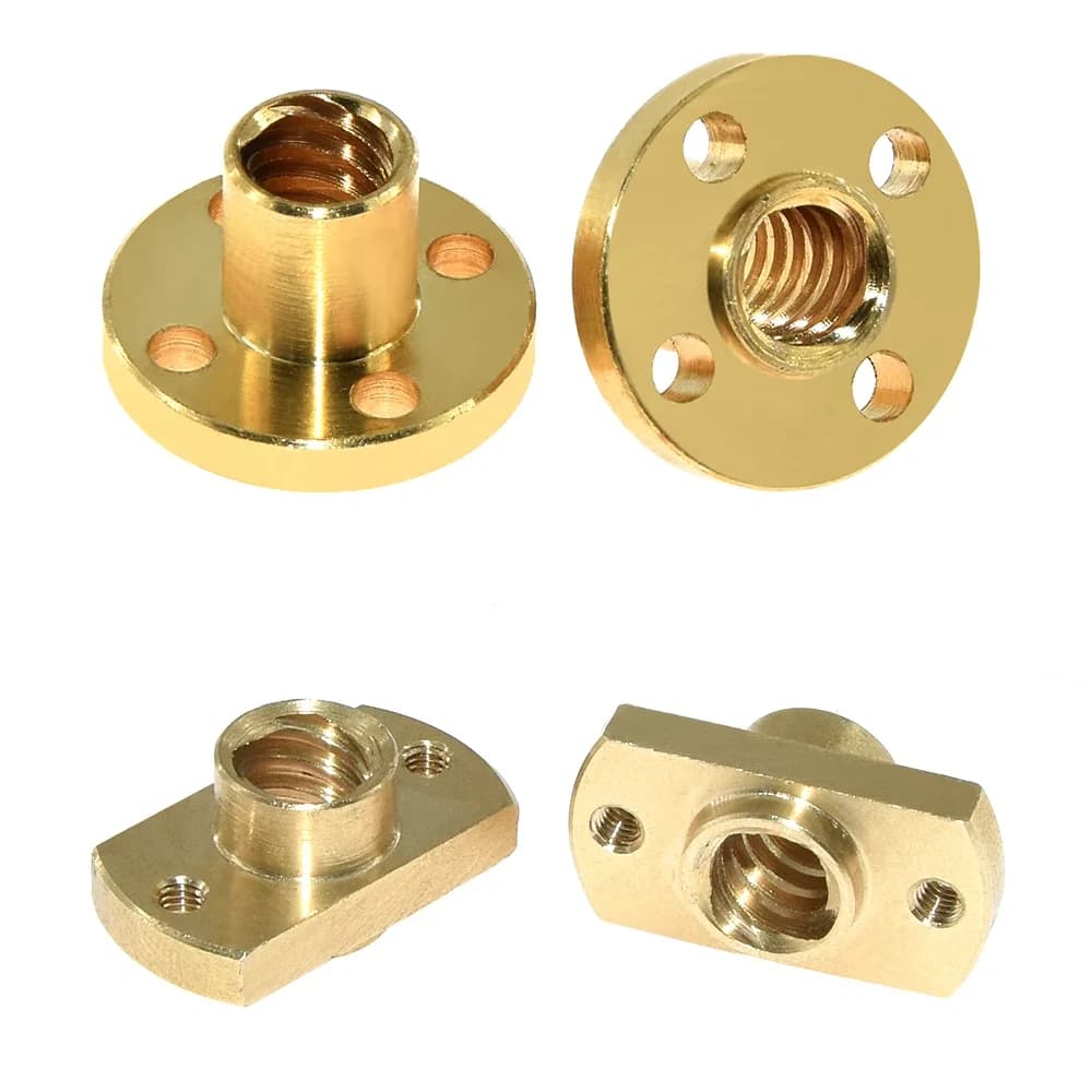 2 pcs 3D Printer T8 Lead Screw Brass H Flange Dado Step 2mm Lead 2mm 8mm FAI FROM TE T8 Dado Screw Trapezoidale CNC 3D Printer Parts