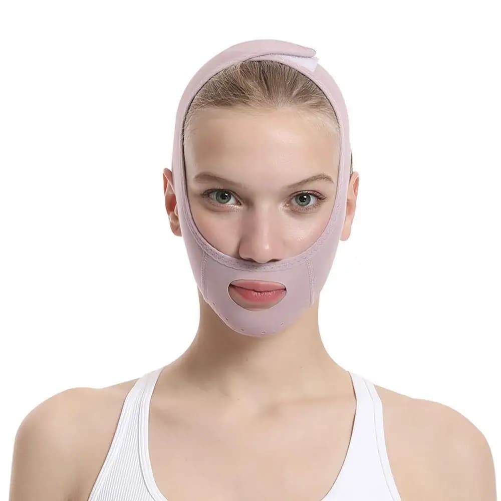 Comodo esercitatore per la mascella, maschera V-Line, bendaggio snellente e lifting per il viso a forma di V, cinturino sottogola per donna, per dormire