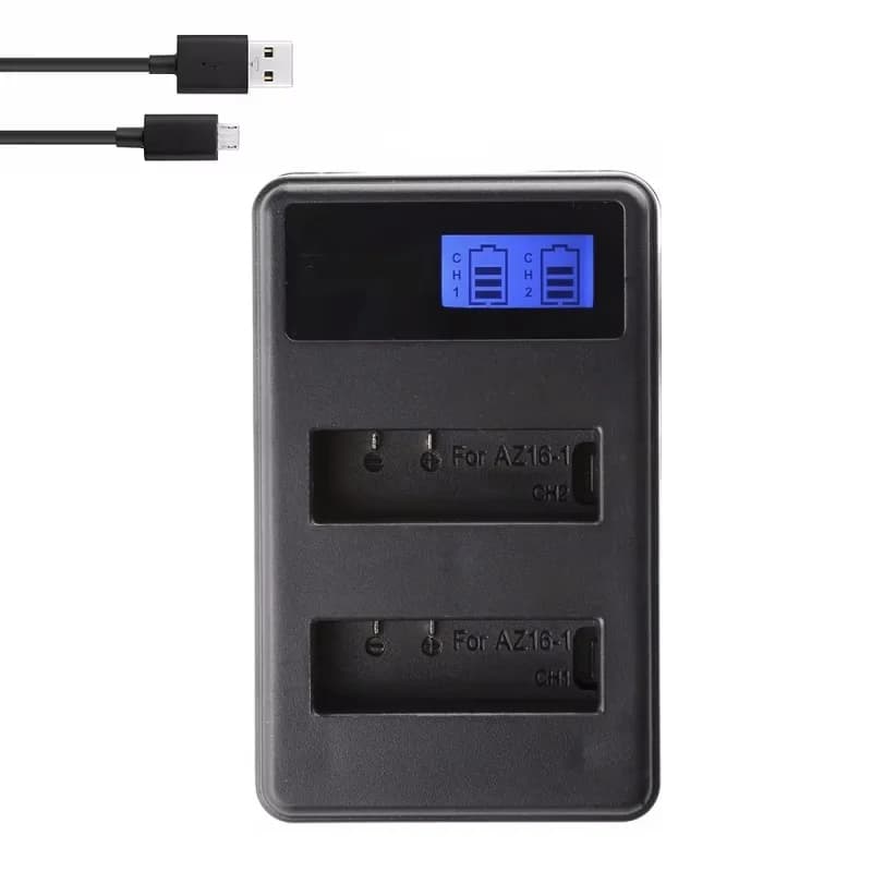 Caricabatterie LCD doppio per Xiaomi YI 2 4K 4K+ AZ16-1/AZ16-2 Lite, accessori per action camera, batteria ricaricabile