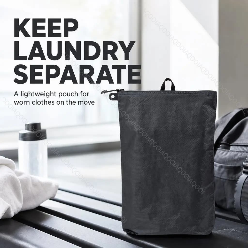 Water-Resistant Sports Laundry Bag 15D Silicone-Coated Nylon Lightweight Travel Gym Organizer Lightweight Zipper Pouch