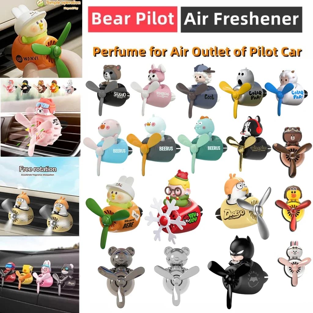 Cool Bear Car Deodorant Teddy Bear Pilot Interior Car Accessories Elica Bulldog Perfume Diffuser Fragrance