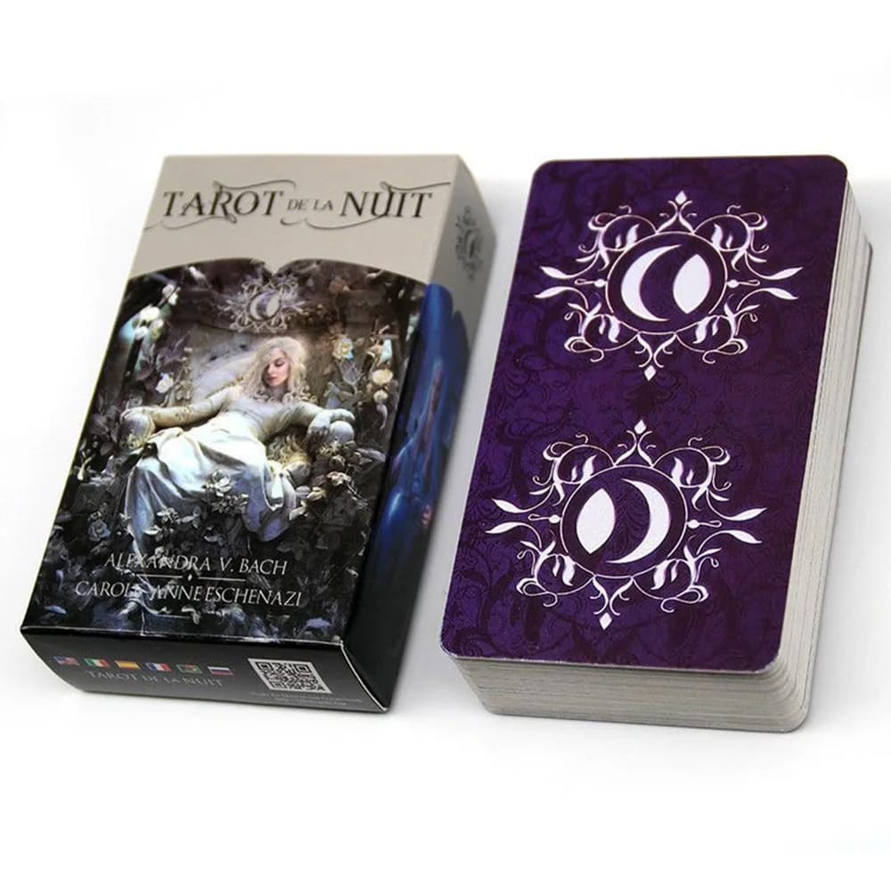 78 Carte dei Tarocchi Notturne (10,5x6,2 cm), Carte di Divinazione Gotica della Dea al Chiaro di Luna, Gioco da Tavolo per Feste in Famiglia