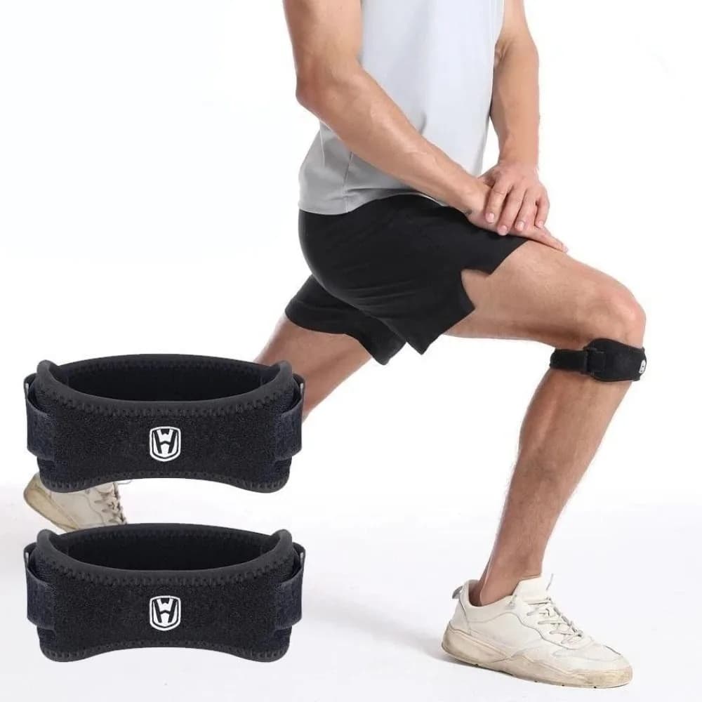1 Paio di Fasce Regolabili per Rotula, Ginocchiere Sportive a Compressione in EVA, Protezione Traspirante per Ginocchio, Fascia di Supporto per Corsa all'Aperto