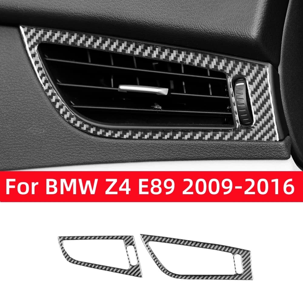 Accessori per BMW Serie Z4 E89 2009-2016, Cornici in Fibra di Carbonio per Bocchette d'Aria Sinistra e Destra del Cruscotto, Adesivi Decorativi