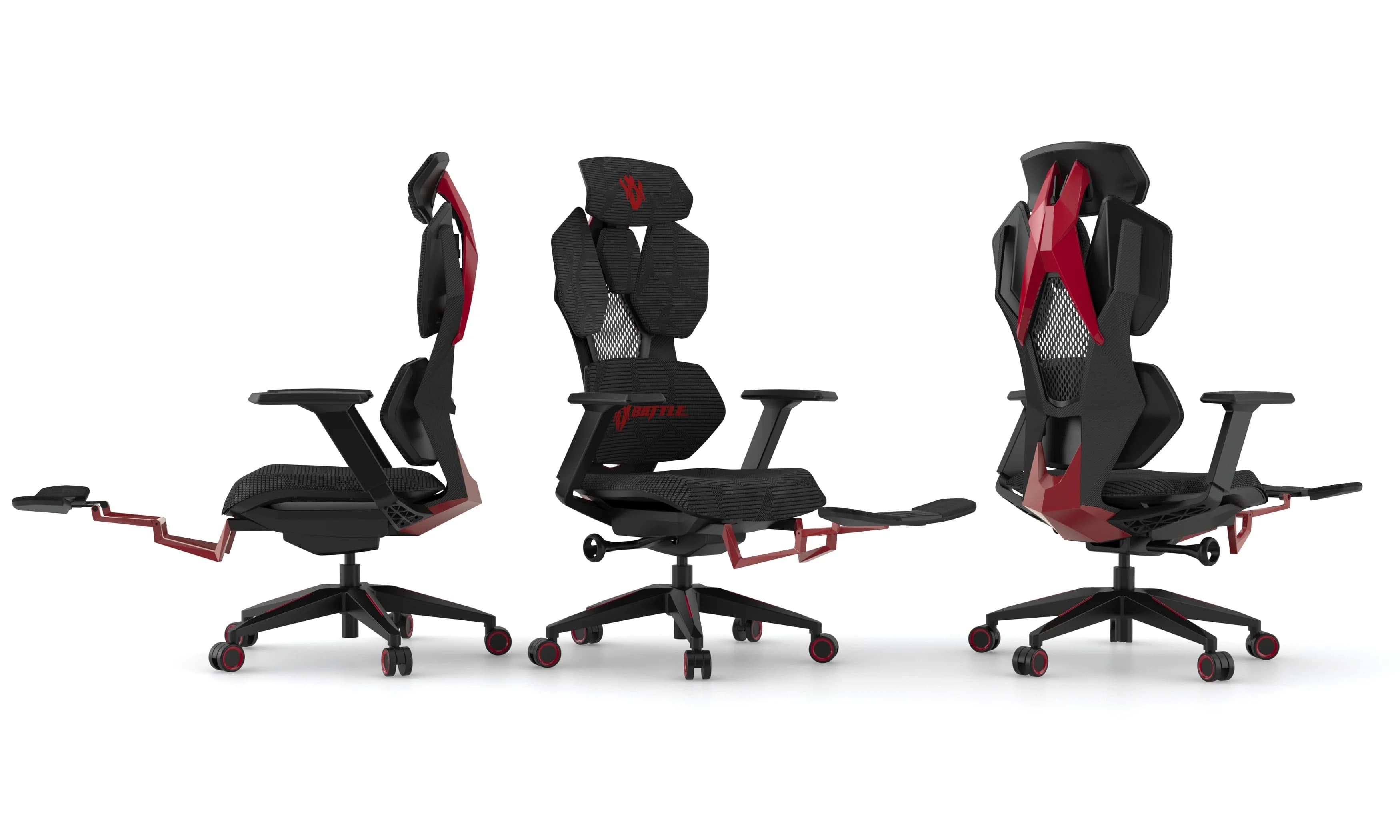 Sedia da Gaming Ergonomica 125cm con Altezza Regolabile, Reclinabile, Braccioli 6D, Rete Nera e Grigia, DIY, in Poliuretano Elastico
