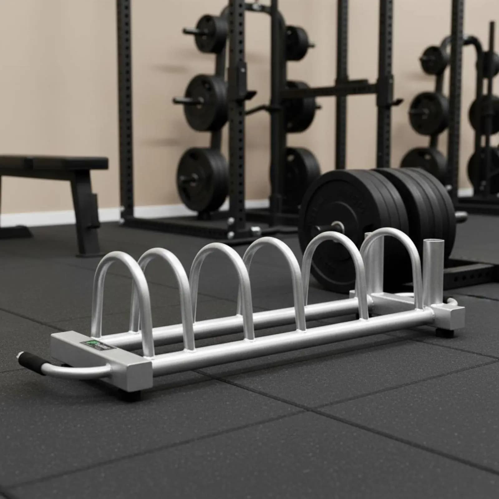 Barbell and Plate Storage Rack Large Capacity Movable Weight Plate Stand Weight Tree Stand Space-Saving Easy to Assemble