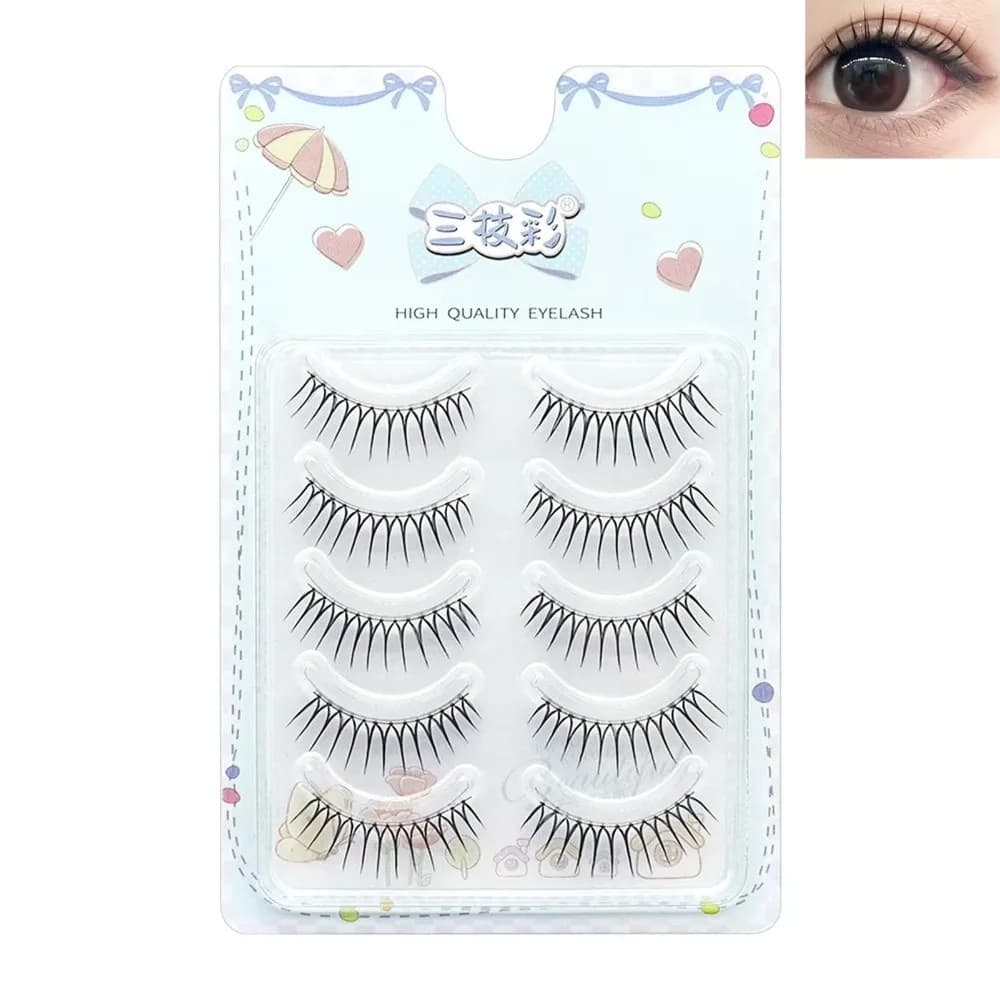 Ciglia finte nere naturali alla moda 7-9MM, facili da applicare, extension ciglia fai da te, leggere, riutilizzabili, fresche, per feste