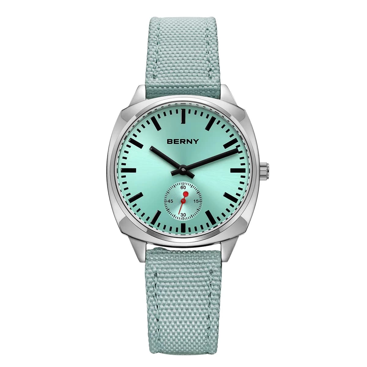 BERNY Orologio ferroviario da donna Orologio da polso da donna in tela Orologio da cuscino al quarzo per donna Orologi da donna casual versatili con quadrante blu ghiaccio