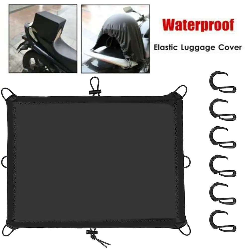 Copertura elastica impermeabile per bagagli per moto Borsa per rete da carico Copertura per supporto per casco con ganci per accessori per moto serbatoio olio