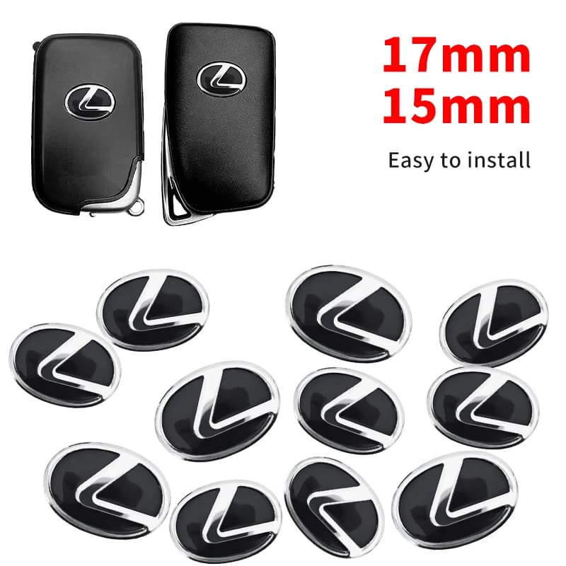 Adesivi con emblema per chiave auto da 15mm 17mm, decalcomania logo per foro chiave portiera auto per Lexus CT ES GS NX IS250 RX350 IS200 LX570 UX250h CT200h