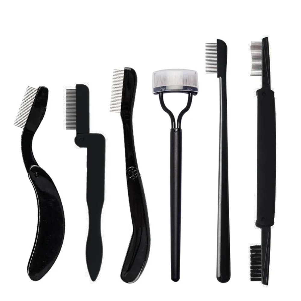 1 pz Nero Pieghevole Spazzola Per Ciglia Pettine Trucco di Bellezza Separatore Delle Ciglia In Acciaio Inox Piegaciglia Mascara Curl Strumento Cosmetico