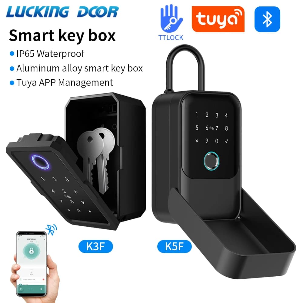 Tuya Smart Life App o TTLock APP Cassetta di sicurezza per chiavi impermeabile esterna Sicurezza Impronta digitale Password Storage Lock Key Box Antifurto