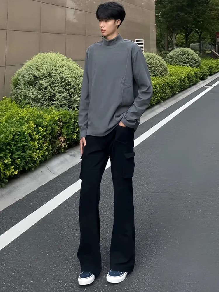 Pantaloni da lavoro Cleanfit Retro Bla Pantaloni micro svasati americani High Street da uomo Jeans a gamba dritta a vita alta slim