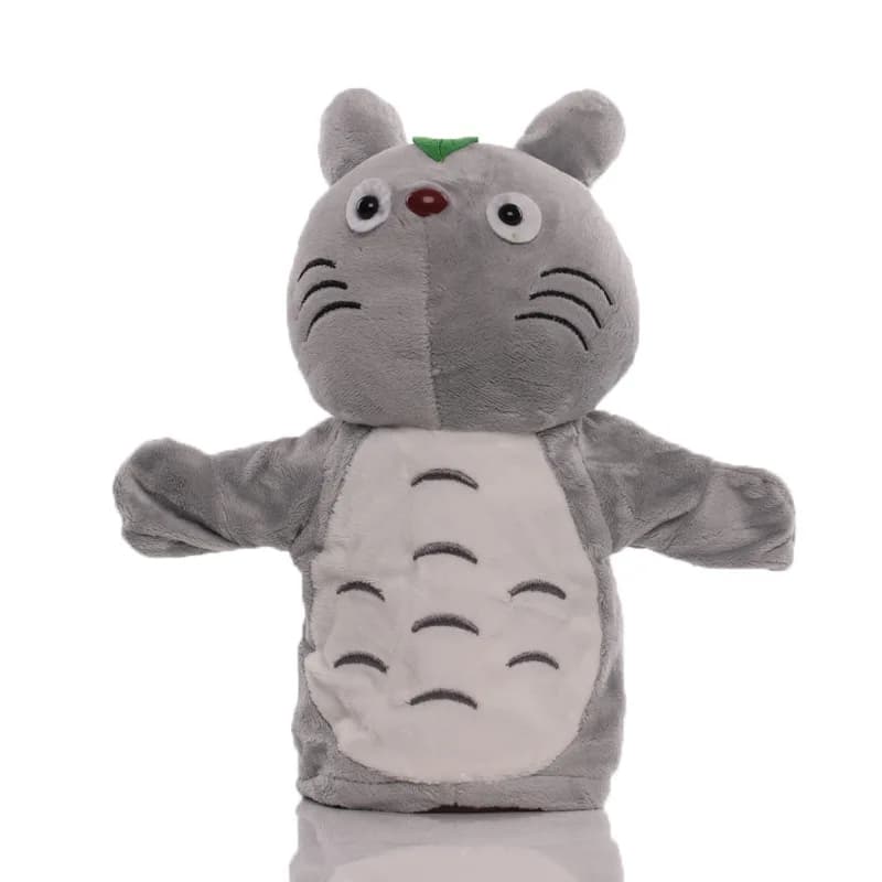 Peluche infantile con burattino a mano per gatto Totoro a bocca aperta