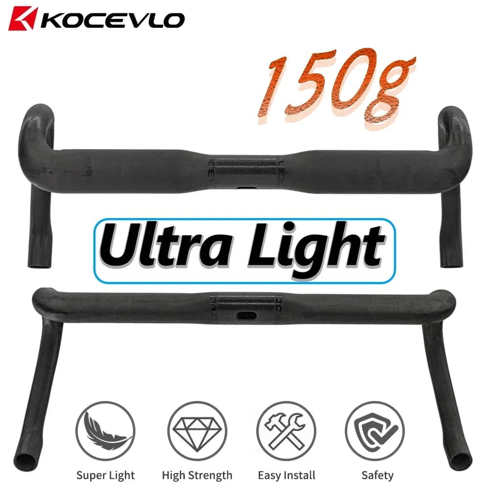 Manubrio ufficiale Kocevlo SL da strada in carbonio ultraleggero 150g compatibile con sistema di cablaggio interno manubrio per bici da strada ghiaia 31,8 mm