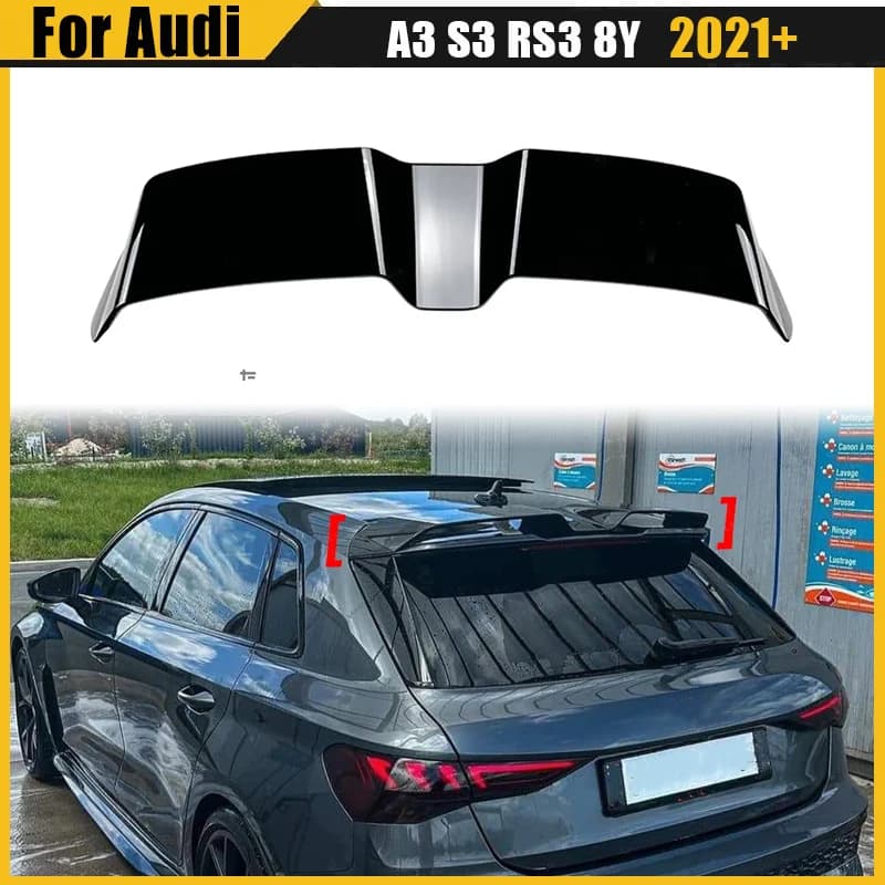 Kit Spoiler Tetto Tuning per Audi A3 S3 RS3 8Y Sportback 2021 2022 2023 2024 Alettone Posteriore Bagagliaio Auto Tuning Carrozzeria