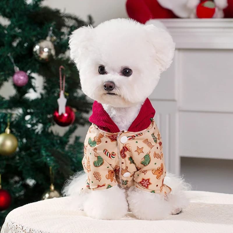 Winter Warm Pet Dog Coat Thick Fleece Windproof Stand Collar Clothes With Leash Hole Anti-shedding Outfit for Small Medium Dogs