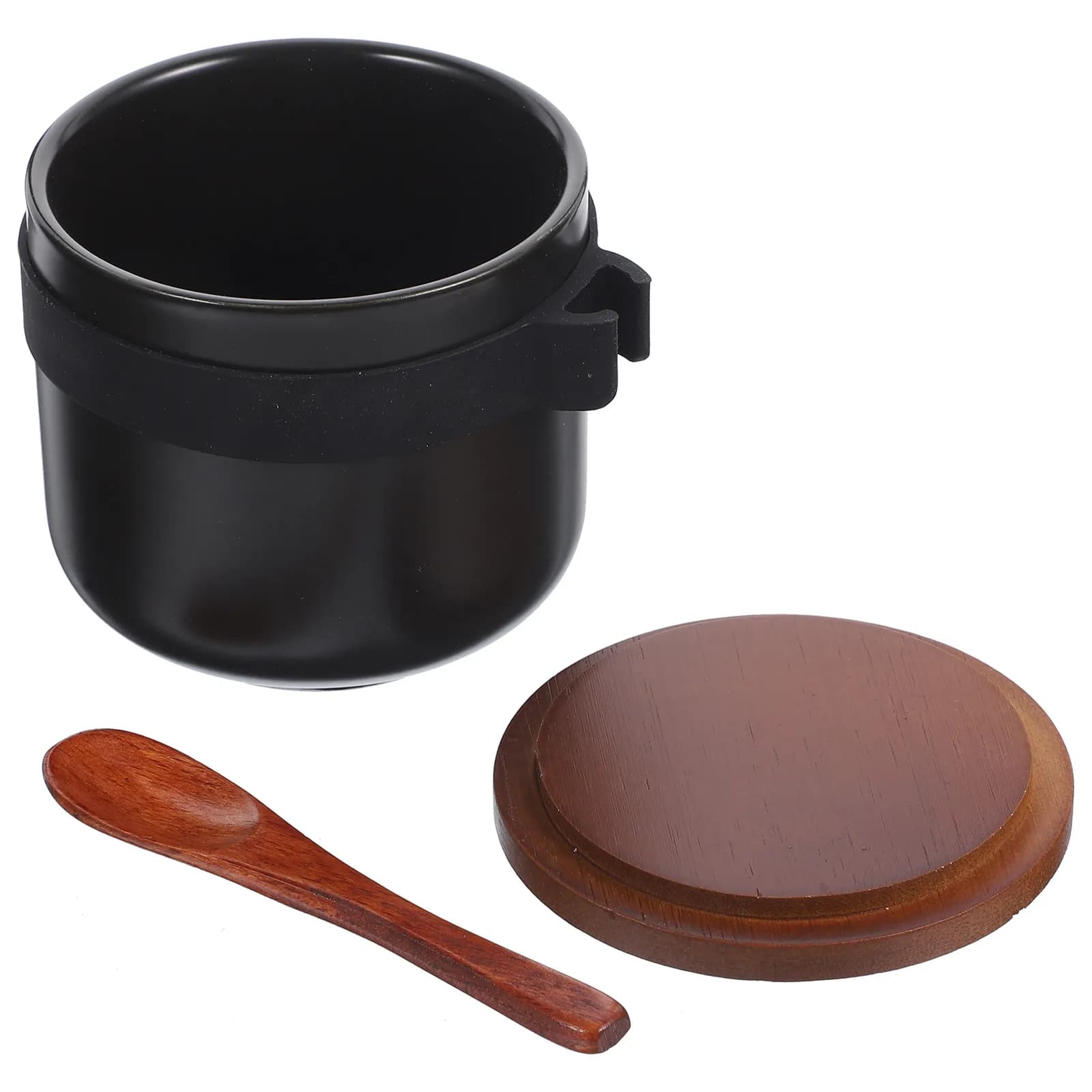 Set di Barattoli per Spezie in Ceramica, Colore Opaco con Cucchiaio e Coperchio, 150ml, Contenitore per Sale, Zucchero e Pepe