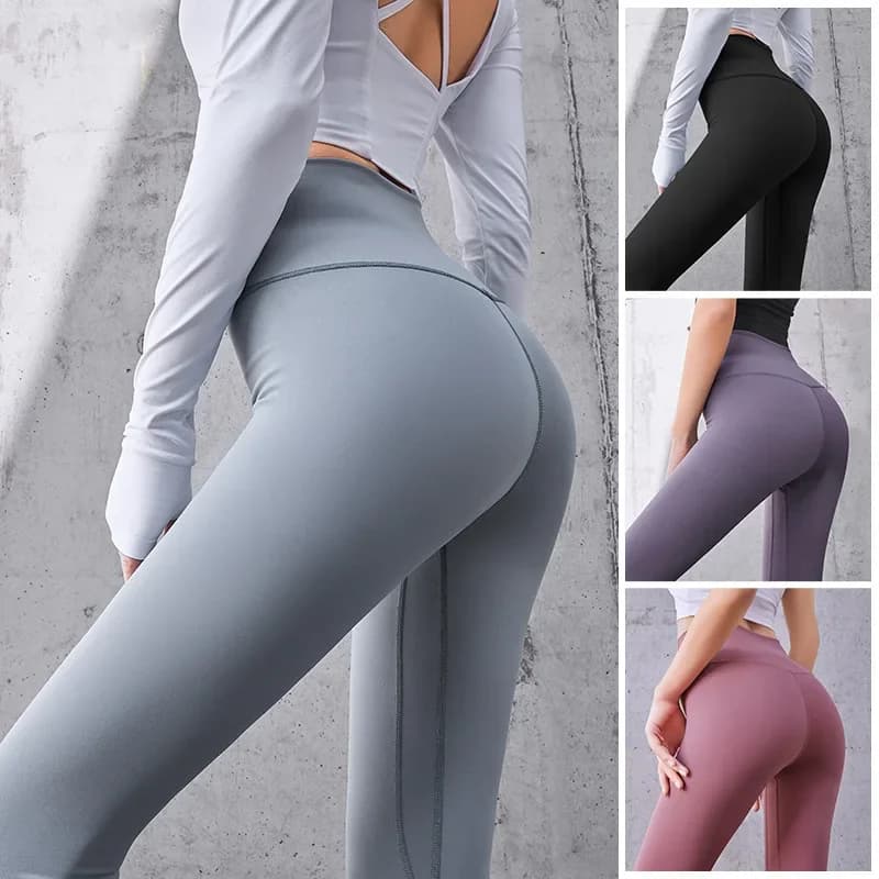 Pantaloni da Yoga a coste a vita alta Gym_eggings Sport donna Fitness senza cuciture Legging femminile collant da allenamento RunningTraining per il controllo della pancia