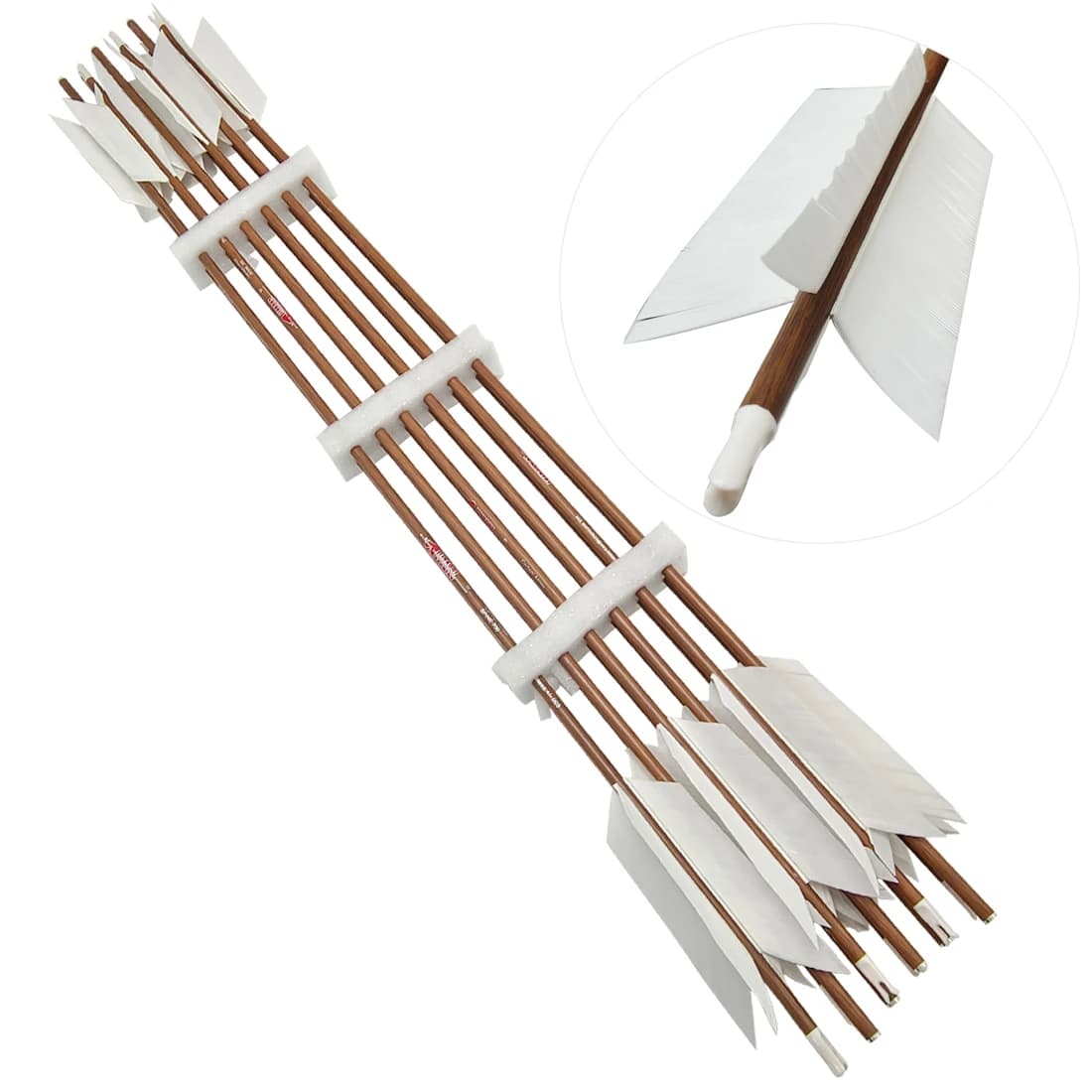 12pc Linkboy Tiro con l'arco ID6.2mm Frecce in carbonio Piuma di tacchino romboidale per tiro con l'arco da campo Arco tradizionale da caccia Tiro