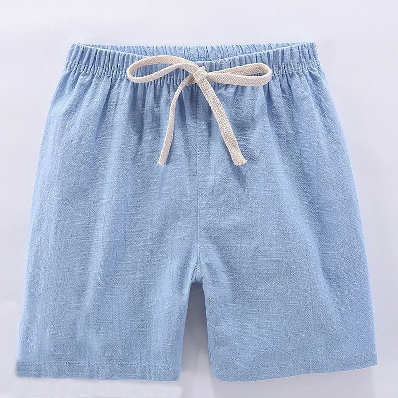 Kids Beach Shorts For Boys Girls Cotton Linen Breathable Elastic Waist Baby Short Pants Summer Thin Children's Short 2-10Years