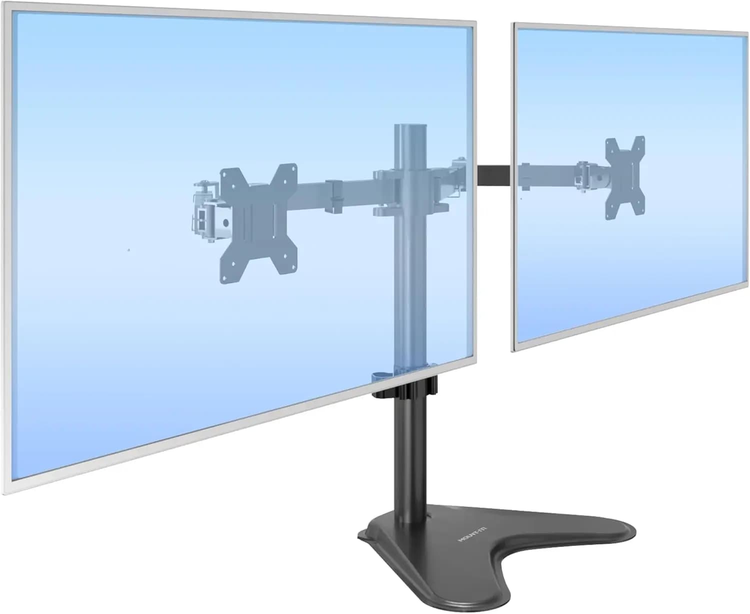 Supporto per Doppio Monitor per Schermi da 13-32 Pollici, Montaggio da Scrivania Regolabile con Bracci Completamente Articolati, Base in Acciaio Compatibile VESA