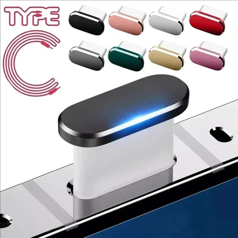 Anti-dust caps in Metal Type C for iPhone 16/16Pro 15/15Pro Max/15Plus - Protections for USB Charging Door Type C for Cellular 5/1 Pieces