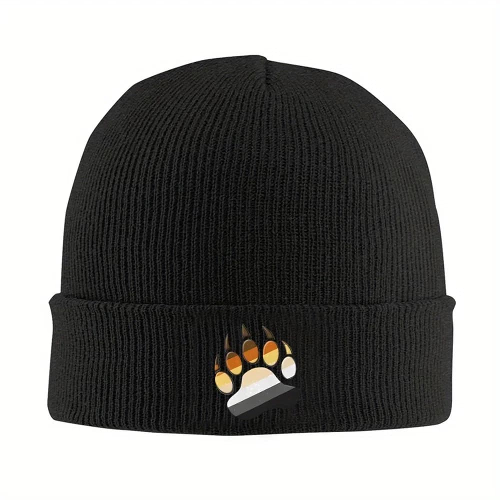 1pc Gay Bear Pride Flag Knitted Caps for Women Men Beanie Autumn Winter Hats Paw Symbol Warm Melon Cap