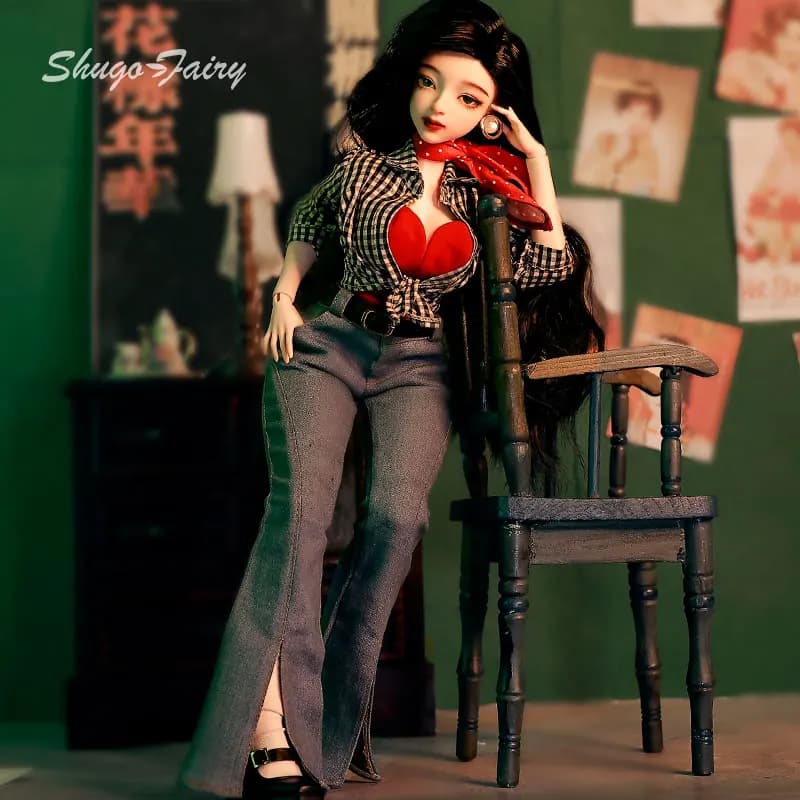 Bjd Doll 1/4 Rosetti Retro Hong Kong Stile femminile Giovanna Corpo Grande petto Resina Bambole snodabili Giocattolo per ragazze Fullset Shugafairy