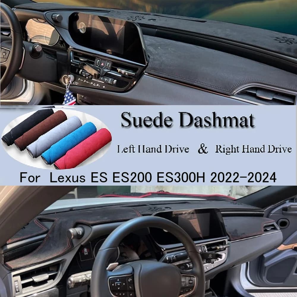Per Lexus ES ES200 ES300H ES350 2022 2023 2024 Pelle Scamosciata Dash Zerbino Dash Zerbino Copertura Cruscotto Pad Antiscivolo Tappeto Accessori Auto
