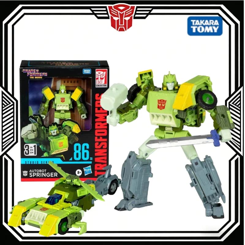 Disponibile - Action Figure Hasbro Studio Series 86 L Class Springer - Robot Trasformabile Anime Cartoon Triple Changer - Garage Kit