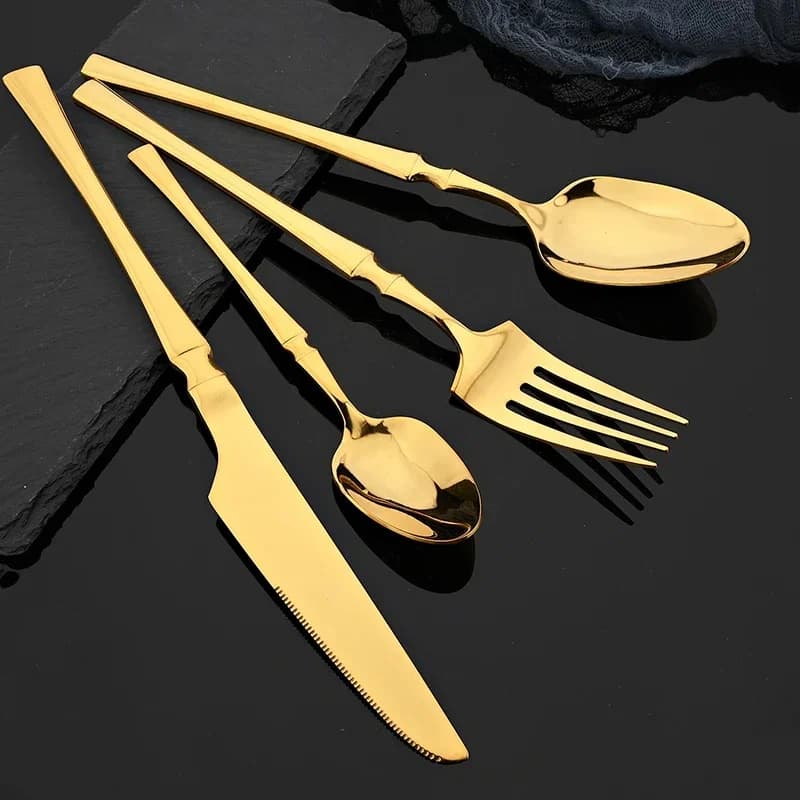 16/24 pezzi set di stoviglie in acciaio inossidabile set di posate da cucina in oro verde coltello forchetta cucchiaio posate stoviglie argenteria minimalista