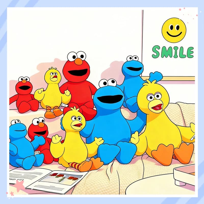 Peluche Ufficiali di Sesame Street: Elmo, Big Bird, Cookie Monster - Regalo per Bambini, Decorazione Casa, Bambole per Claw Machine