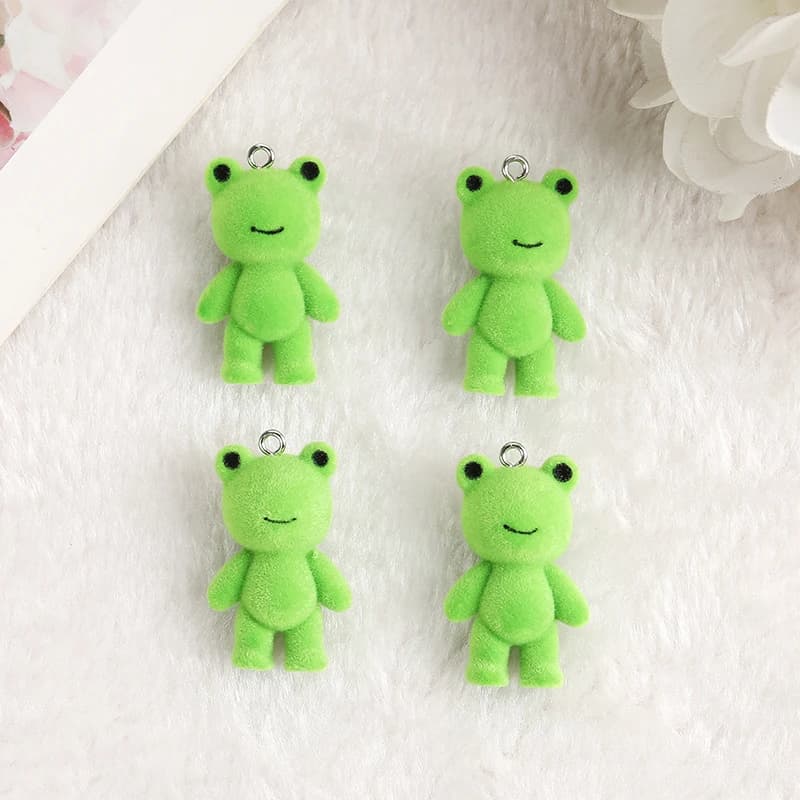 4Pcs Velvet Animal Charms Resin Pendant Jewlery Findings For Earring Necklace Diy Making