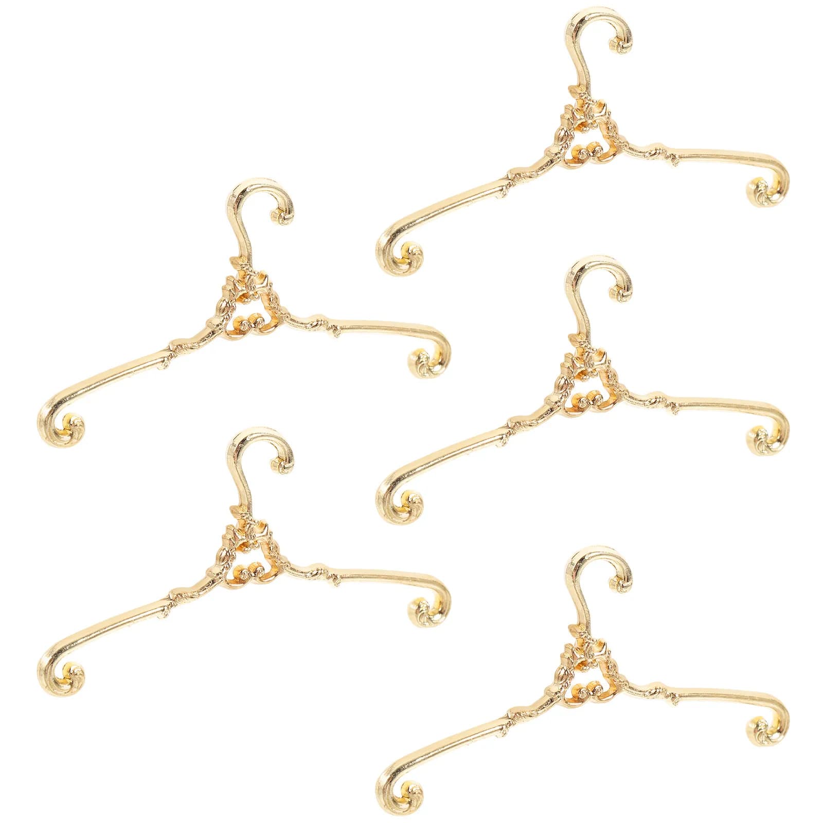 5 Pezzi Appendiabiti in Ferro Miniatura, Robusti Piccoli Appendiabiti per Mini Armadi e Guardaroba, Accessori per Appendere Vestiti