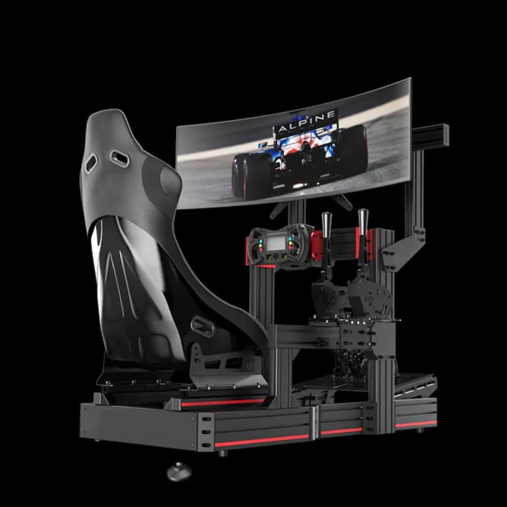 Supporto per Monitor Singolo con Pannello VESA, Braccio di Sostegno per Schermo, Supporto da Pavimento per Simulatore di Guida e Cockpit da Corsa