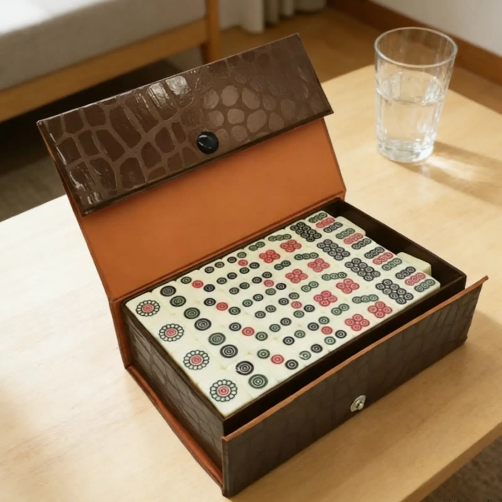 Mini set Mahjong leggero, mini set Mahjong cinese, resistente agli urti e di lunga durata, per esterni