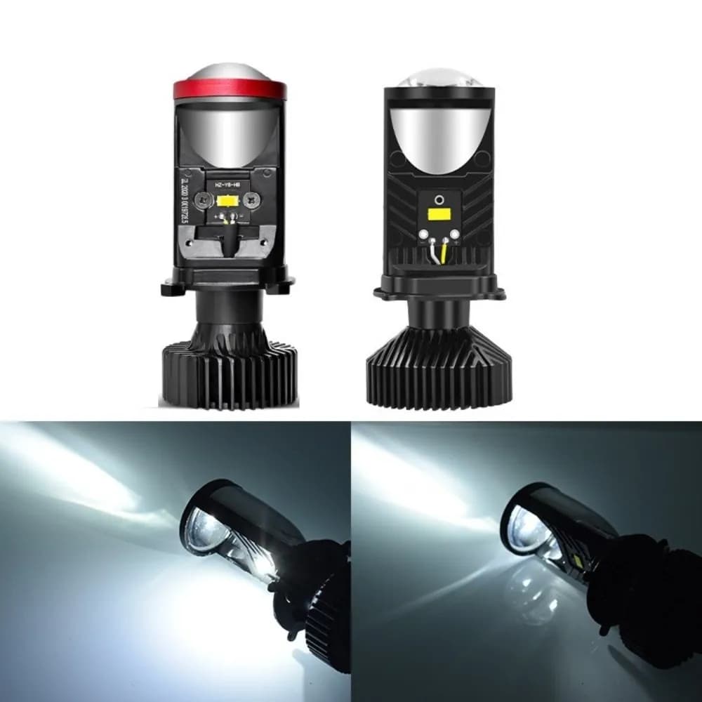Nuove Lampadine LED H4 Mini Y7D 6500K Bi-Canbus con Lente Proiettore e Ventola per Auto, Luci Abbaglianti e Anabbaglianti