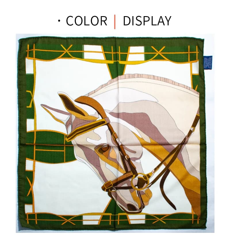 Equestrian Horse Print Scarf for Women 30% Silk 70% Wool 65x65cm Square Soft Warm Luxury Fashion Shawl