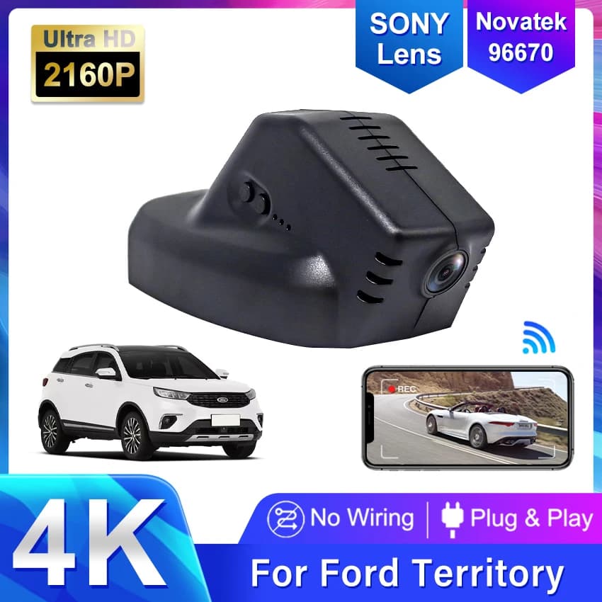 For Ford Territory 2019-2022 Front and Rear 4K Dash Cam for Car Camera Recorder Dashcam WIFI Auto Dvr Recorder Accessories
