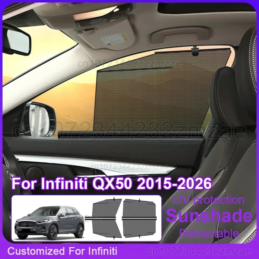 For Infiniti QX50 2015-2026 Car Sunshade Car Side Window Sunscreen Curtain Passengers Sunscreen Protection Auto Accessories
